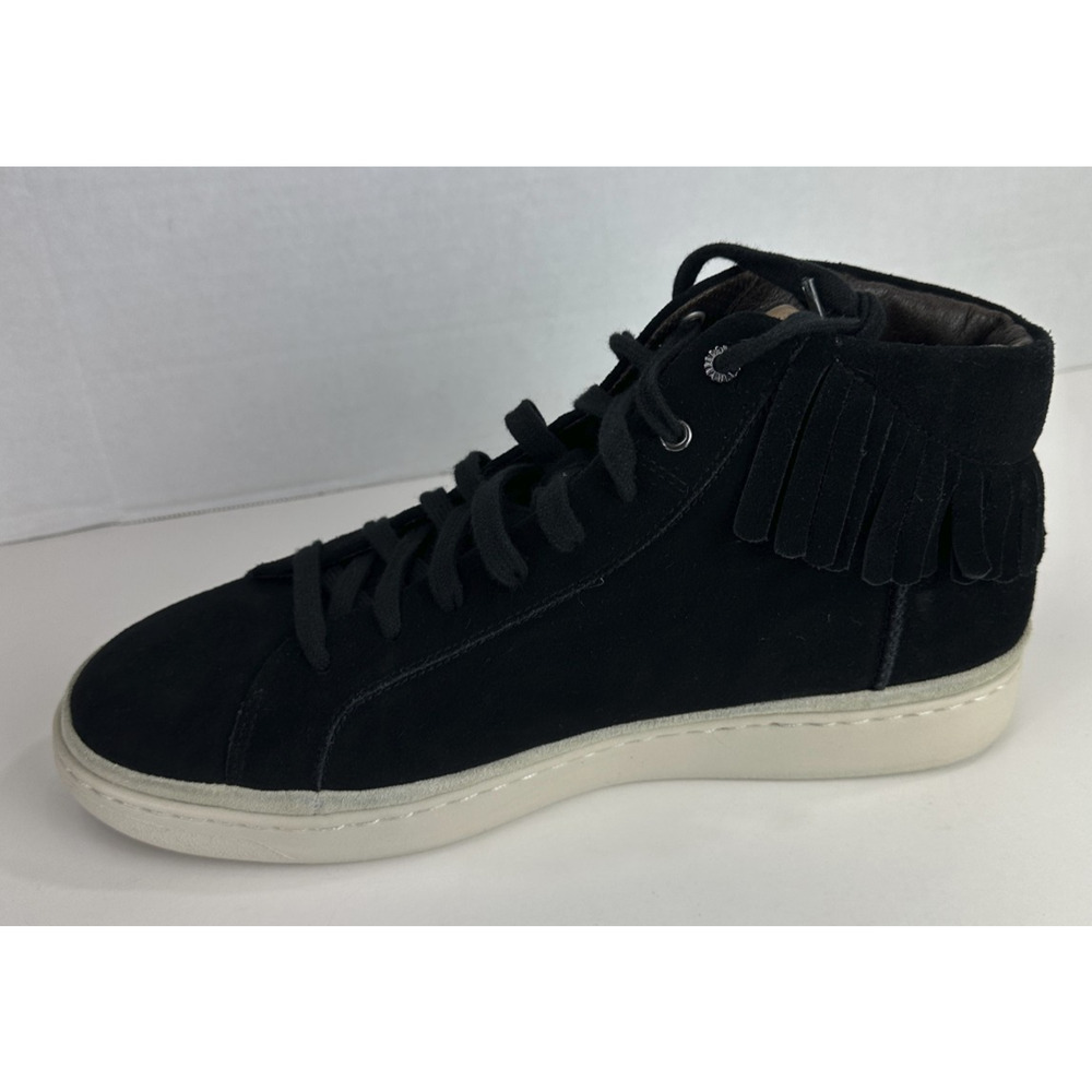 UGG Cali Fringe High Top Trainer Suede Boots Men's 11.5 Black Laced Shoes Uggs - Picture 4 of 14